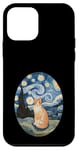 Coque pour iPhone 12 mini Robe Nuit Étoilée et Robe Van Gogh Chat Orange Chat Roux