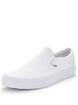 Vans Womens Classic Slip-On Trainers - White, White/White, Size 6.5, Women