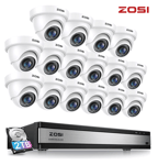 ZOSI CCTV 1080P 16 Cameras System HD Home Security Instant Alert Night Vision