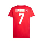 AC Milan Maillot de Football Stadium Replica Officiel, Morata 7, Rouge/Noir, XXL Adult-Unisex