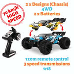 Blij ´ R Drive Télécommandé RC Auto 70 Km/H , 2 Chassis, 1:16, 2 Batteries,