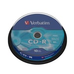 Verbatim 52x CD-R 700MB - Spindle Tub of 10 Discs