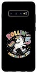 Coque pour Galaxy S10+ Patin à roulettes licorne pour enfant 5e anniversaire 5 ans