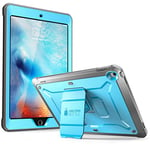 SUPCASE Coque pour iPad 9,7" 6e/5e génération (Unicorn Beetle Pro), [Protection d'écran intégrée et Support] Coque de Protection intégrale résistante aux Chocs pour iPad 9,7" 2018/2017, Bleu