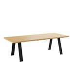 Naver Collection - GM 3200 Plank Table, 300 x 100 cm, Tabletop Soaped Oak, Without additional top, Base in black powder coated steel - Spisebord - Nissen & Gehl