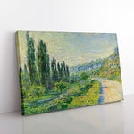 Big Box Art Lane in The Country by Claude Monet Canvas Wall Art Print Ready to Hang Picture, 76 x 50 cm (30 x 20 Inch), Green, Cream, Green