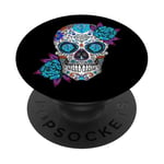 Sugar Skull, Blue Rose, Sugarskull, Purple, For Girls PopSockets PopGrip: Swappable Grip for Phones & Tablets PopSockets Adhesive PopGrip