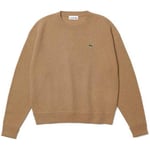 Sweat-shirt Lacoste  Pull a col rond en laine femme  ref 57909 GE2 Beige