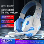 Blue Color Casque de jeu filaire à lumière LED de luxe avec microphone, casque antibruit pour PC, ordinateur portable, PS4, PS5, Xbox ""Nipseyteko