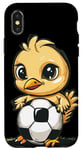 Coque pour iPhone X/XS Costume de poussin Happy Soccer