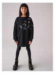 smALLSAINTS All Saints Girls Butterfly Sweat Dress - Black, Black, Size 7-8 Years