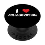 I Love Collaboration – Cœur – Boss Manager Team Offsite PopSockets PopGrip Adhésif