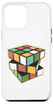 Coque pour iPhone 12 Pro Max Puzzle rétro en forme de cube - Couleurs vives et géométriques