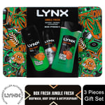 Lynx BOX FRESH Jungle Fresh Bodywash,Bodyspray & Antiperspirant Gift Set for Him