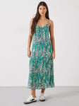 HUSH Sydney Tie Dye Snake Print Maxi Slip Dress, Multi