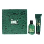 Dsquared2 Mens Green Wood Eau de Toilette 100ml + Shower Gel 150ml Gift Set - One Size