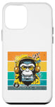 Coque pour iPhone 12 mini Singe casque musique cassette vintage urbain coloré