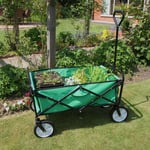 Chariot de Jardin à 4 Roues Vert Pliable Brouette Utilité Chariot de Transport Jardin - 98 x 53 x 116 cm - Capacité 70 kg - Imperméable [Paire de