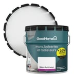 Peinture murs, boiseries et métal GoodHome haute résistance blanc velours 10L + 20% gratuit