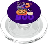 Halloween Birthday 5 year old, Kitten Witch PopSockets PopGrip for MagSafe