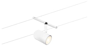 Paulmann 94468 94468-Système de corde-Spot unique-Maximum 10 W blanc mat, chrome, rail en métal GU5,3, Plastique, Modèle simple