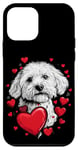 Coque pour iPhone 12 mini Coeurs de chien Coton de Tulear pour la Saint-Valentin