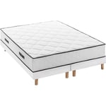 Ensemble matelas 180x200 cm + sommiers 2x90x200 cm - Ressorts ensachés - 7 zones de confort  - 27 cm - Équilibré - DEKO DREAM Détent