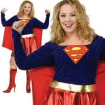 Supergirl Ladies Fancy Dress Superhero Movie Costume Book Day Outfit