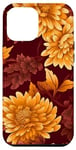 Coque pour iPhone 14 Plus Chrysanthème orange et rouge Fleurs florales d'automne