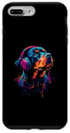 iPhone 7 Plus/8 Plus Artistic Colorful Rottweiler Music Headphones Dog Case