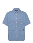 Converse Denim Wordmark Utility Shirt Blå