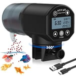 Distributeur Nourriture Poisson Automatique Aquarium：USB Rechargeable Mangeoire Auto - 200ML Nourrisseur de Poissons pour Tortue Betta Distributeur Automatique Aquarium pour Les Vacances Fins de Semai