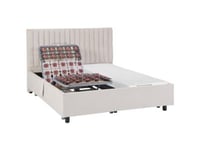 Lit électrique de relaxation déco tout plots + matelas mémoire de forme - 2 x 80 x 200 cm - Tissu - Beige - SASORA de DREAMEA