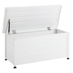 Coffre d'Extérieur de Rangement en Aluminium 113 x 50 cm Meuble de Jardin Blanc