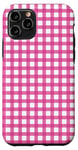 iPhone 11 Pro Pink Checkered Plaid Flannel Gingham Pattern Checker Rustic Case