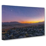 Big Box Art Sunrise Over The Yorkshire Dales Canvas Wall Art Framed Picture Print, 30 x 20 Inch (76 x 50 cm), Lavender, Blue, Black, Lavender, Orange