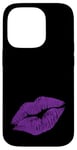 Coque pour iPhone 14 Pro Purple Kissing Rouge à lèvres | Design parfait pour les fêtes des années 80