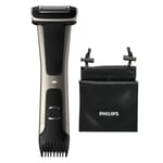 PHILIPS Bodygroom 7000 serien Kroppstrimmer til dusjen, 4D-konturfølgende, Integrert trimmer, 80min bruk