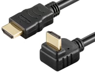 Vinklet HDMI 2.0 kabel - 4K/60Hz - Sort - 2 m
