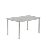 Muuto - Linear steel table 140x75cm warm galvanized steel - Utendørs spisebord - Thomas Bentzen - Sølv - Metall