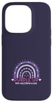 Coque pour iPhone 14 Pro Purple Up pour enfants militaires, arc-en-ciel violet