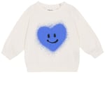 Molo - GOTS Disc Collegegenser Blue Heart - Hvit