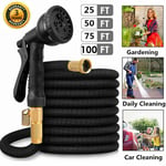 25-100ft Expandable Garden Hose Pipe Kink-free Flexible Water Hose Spray Gun Uk