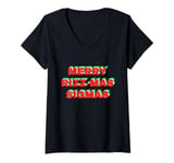 Womens Merry Rizz Mas Sigmas- Gen Alpha Middle School Christmas V-Neck T-Shirt