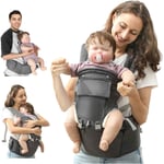 AIYAPLAY 6 in 1 Baby Carrier Newborn to Toddler with Removable Seat, Grey