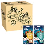 FELIX Knabber Mix Original & Plaisir de Plage, Snack pour Chat avec différentes variétés Mixtray 2 x (8 x 60 g)