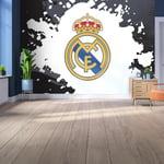 Licensed Décor WTD Mantiburi Real Madrid Sticker mural en vinyle avec blason noir et gris 110 x 80 cm