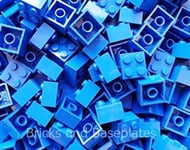 LEGO BRICKS 100 x BLUE 2x2 Pin - From Brand New Sets Sent In a Clear Sealed Bag