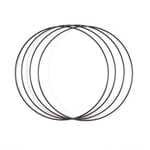 Vaessen creative Cercle en Métal - Noir - Ø 30 cm / 3 mm - 4 pcs - Cerceau pour Décoration, DIY, Art Mural, Attrape-Rêve et Macramé