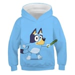 Bluey Bingo Pappa Mamma Fleece Matchande Familj Cosplay Tröja, Pojktröja Realistisk 3D Tryckt Grafisk Huvtröja Flicka B 3XL